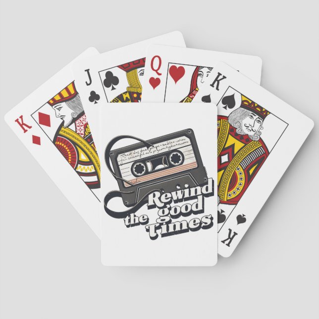 Retro Cassette Design for Nostalgia lovers Playing Cards (Back)