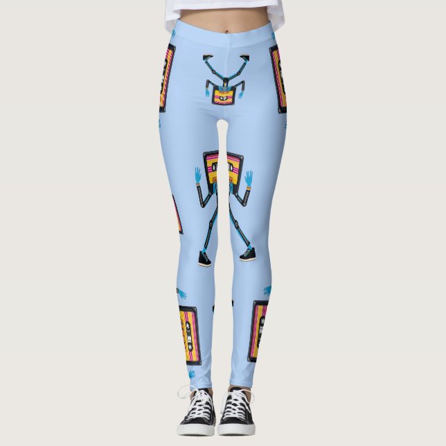 Retro Cassette Man  Leggings (Front)