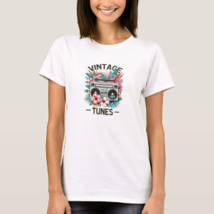 Retro cassette player vintage tunes tropical T-Shirt