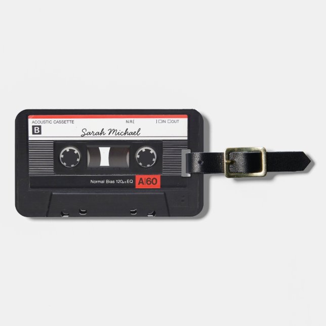 Retro Cassette tape Custom Luggage Tags (Front Horizontal)