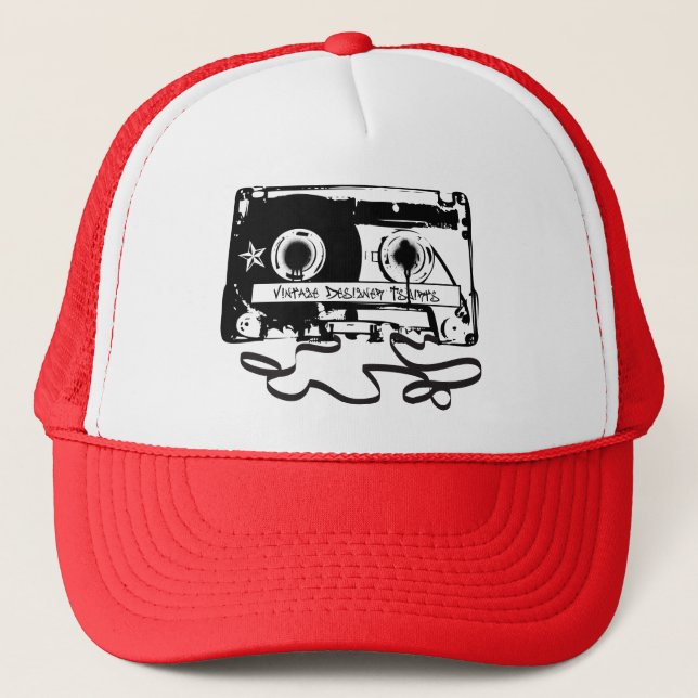 Retro Cassette tape from the 80s Trucker Hat (Front)