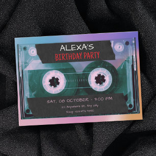 Retro cassette tape invitation