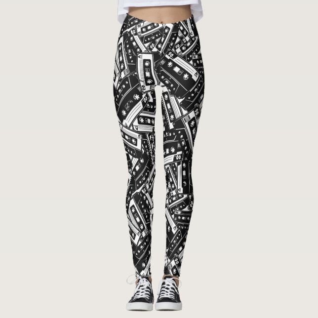 Retro Cassette Tape Leggings (Front)