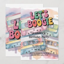 Retro Cassette Tape Let’s Boogie Adult Birthday 