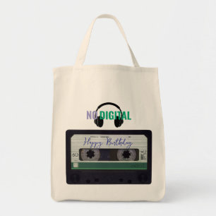 Retro Cassette tape No digital birthday Tote Bag
