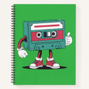 Retro cassette tape. notebook