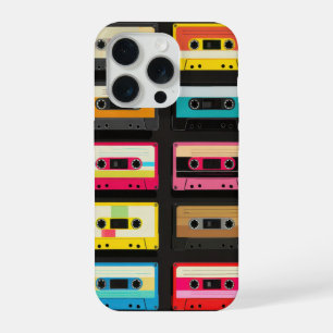 Retro Cassette Tape Pattern – Vintage Music iPhone 15 Pro Case