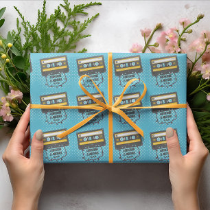 Retro Cassette Tape Pop Art Comic Book Wedding Wrapping Paper