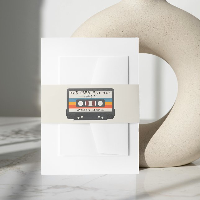 Retro Cassette Tape The Greatest Hit Wedding Invitation Belly Band (Retro Cassette Tape The Greatest Hit Wedding Invitation Belly Band)