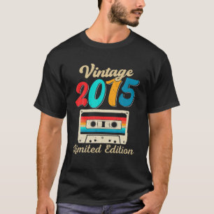 Retro Cassette Tape Vintage 2015 7Th Birthday 7 Ye T-Shirt