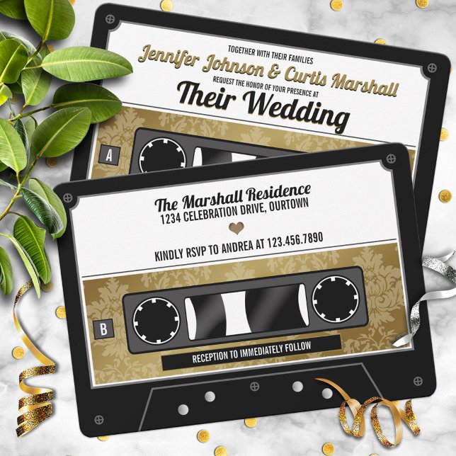 Retro Cassette Tape Wedding Invitation (Creator Uploaded)