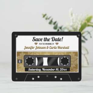 Retro Cassette Tape Wedding Save the Date Invitation