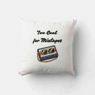 Retro Cassette Tape with Gold Chain and Sunglasses Cushion