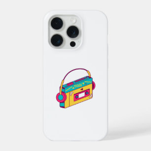 Retro Cassette Tape With Headphones 80s 90s Music  iPhone 15 Pro Case