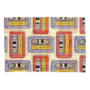 Retro cassette tapes: seamless pattern. pillowcase