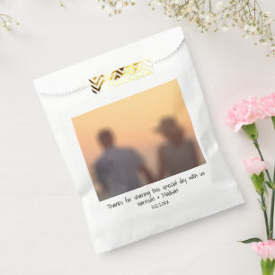 Retro casual instant photo names custom wedding favour bags