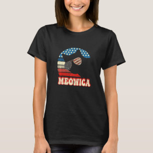Retro Cat 4th Of July Meowica Merica Men Usa Ameri T-Shirt