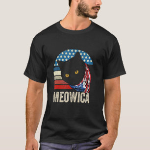 Retro Cat 4th Of July Meowica Merica Men Usa Ameri T-Shirt