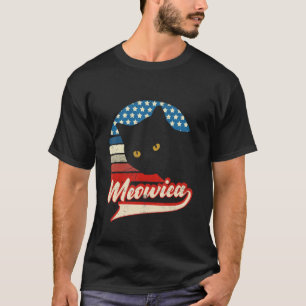 Retro Cat 4th Of July Meowica Merica Men Usa Ameri T-Shirt