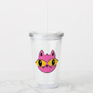 Retro Cat Acrylic Tumbler