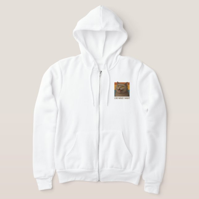 Retro Cat Attitude   Hoodie (Laydown)