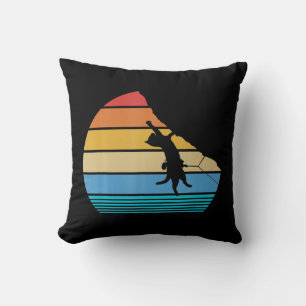 Retro Cat Climbing Meowtain Vintage Kitty Gift Roc Cushion
