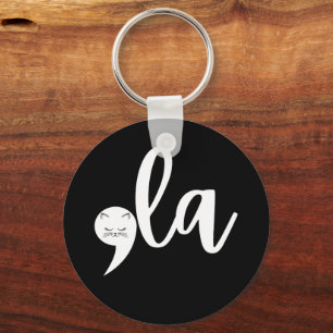 Retro Cat Comma La Kamala Harris 2024 Election Key Ring