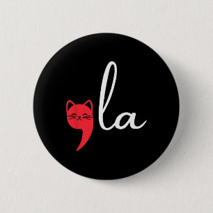 Retro Cat Comma La Kamala Harris For President 202 6 Cm Round Badge