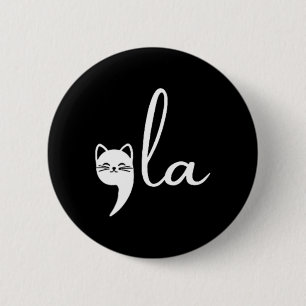 Retro Cat Comma La Kamala Harris For President 202 6 Cm Round Badge