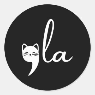 Retro Cat Comma La Kamala Harris For President 202 Classic Round Sticker