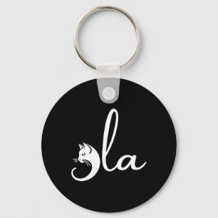 Retro Cat Comma La Kamala Harris For President 202 Key Ring