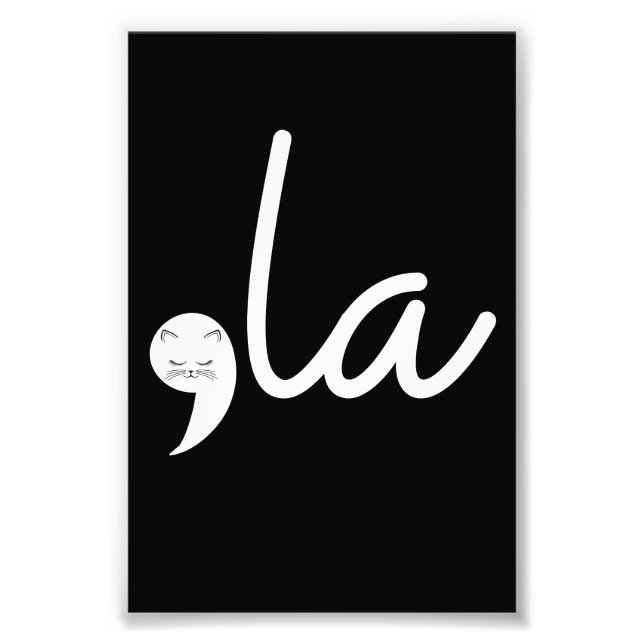 Retro Cat Comma La Kamala Harris For President 24 Photo Print (Front)