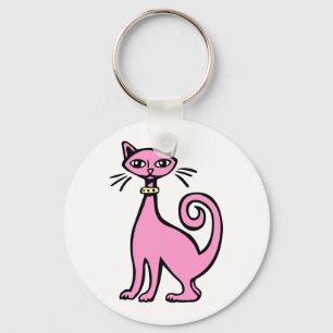 Retro Cat - Customised Key Ring