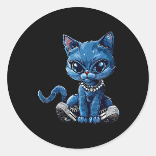 Retro Cat Cute Shoes Comma La Kamala Harris 2024  Classic Round Sticker