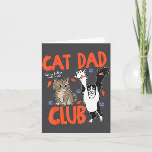 Retro Cat Dad Club Life Is Better With Cats Vintag Card