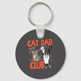 Retro Cat Dad Club Life Is Better With Cats Vintag Key Ring