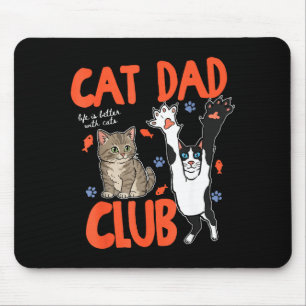 Retro Cat Dad Club Life Is Better With Cats Vintag Mouse Pad