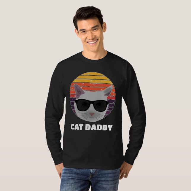 RETRO CAT DADDY VINTAGE 80s STYLE T-SHIRTS (Front Full)