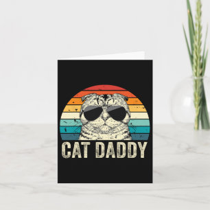 Retro Cat Daddy Vintage Distressed Scottish Fold C Card