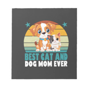 Retro Cat Dog Mum Cat Mama Furmama Puppy Kitty Mot Notepad