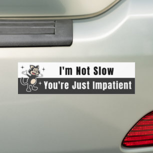 Retro Cat - I'm Not Slow Bumper Sticker