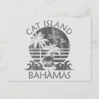 Retro Cat Island Bahamas Postcard Vacation Cruise