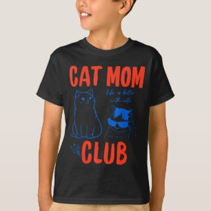 Retro Cat Mom Club Funny Cat Meme Mama Grandma Mot T-Shirt