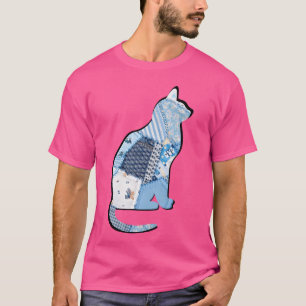 Retro Cat Patchwork vintage T-Shirt