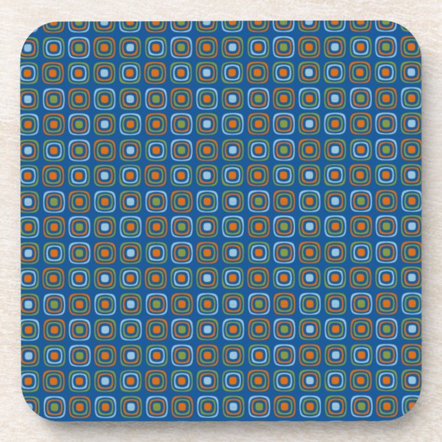 Retro Cat Pattern Coaster (Front)