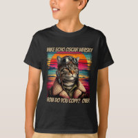 Retro Cat Pilot Mike Echo Oscar Whisky M.e.o.w