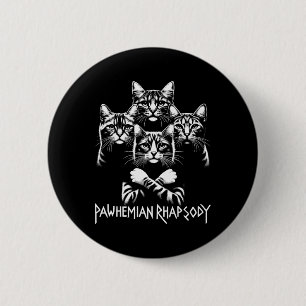 Retro Cat Rock Music Concert Band Men Kids Women F 6 Cm Round Badge
