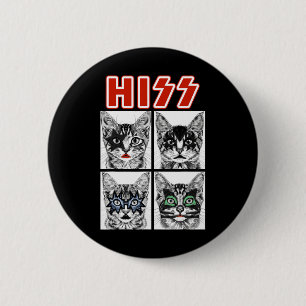 Retro Cat Rock Music Concert Band Men Kids Women F 6 Cm Round Badge