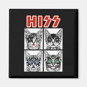 Retro Cat Rock Music Concert Band Men Kids Women F Magnet