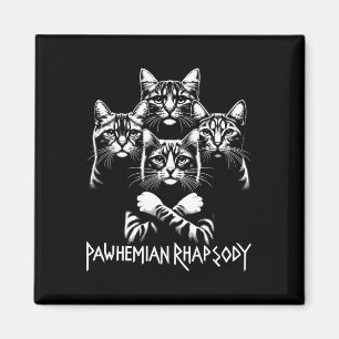 Retro Cat Rock Music Concert Band Men Kids Women F Magnet